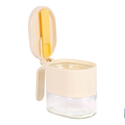 Azucarero o salero de vidrio 380 ml con tapa | Cucharilla incluida | Adecuada para azúcar, sal, café, especias