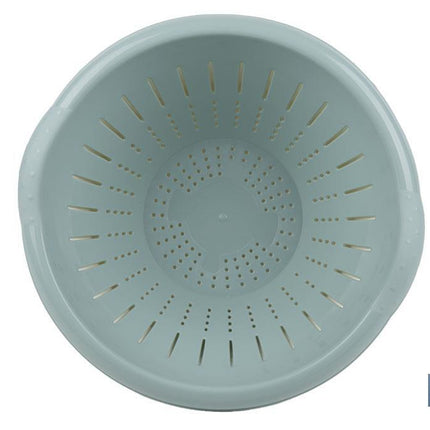 Set de Ensaladera y Escurridor de Verduras | Color: blanco y verde | Medida: 30 x 19 cm