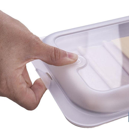 Pack de 4 fiambreras portaembutidos apilables | Tapa transparente | Conservación de alimentos | Medidas: 25 x 17 x 3 cm