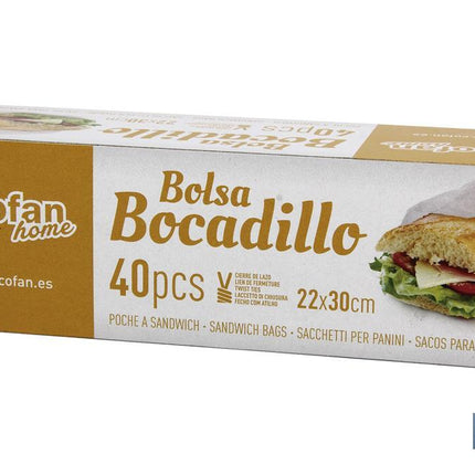 Bolsas para bocadillos/ sándwiches | Fabricadas en polietileno | Caja con 40 unidades
