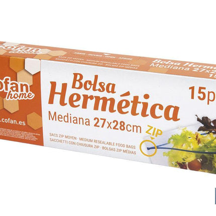 Bolsa Zip Herméticas | Tamaño Mediano | Medida 27 x 28 cm | Caja de 15 Unidades