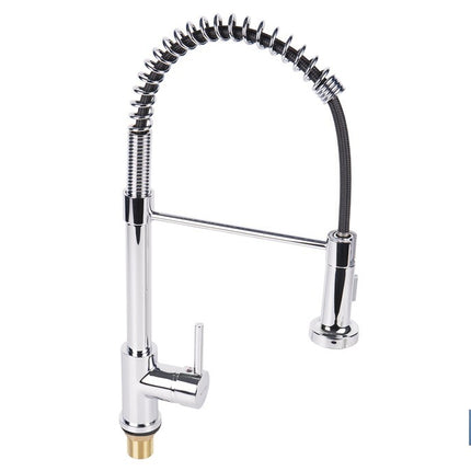 Grifo de cocina monomando con rociador | Caño giratorio 360° | Cuerpo de latón | Medidas: ø5 x 48 x 22 cm | Disponible en acabado cromado
