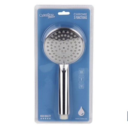 Mango de Ducha Cromado | 3 Funciones con sistema de ahorro de agua | Medidas 23 x 10 cm
