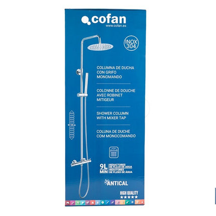 Columna de Ducha con Grifo Monomando Cromado | Con Filtro de Ahorro de Agua