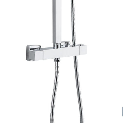 Columna de Ducha Termostática con diseño de Cabezal Cuadrado | Regulable en Altura