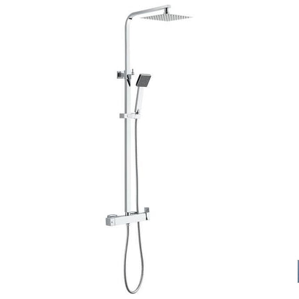 Columna de Ducha con Grifo Monomando | Diseño de Cabezal Cuadrado | Regulable en Altura