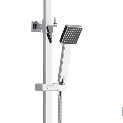 Columna de Ducha con Grifo Monomando | Diseño de Cabezal Cuadrado | Regulable en Altura
