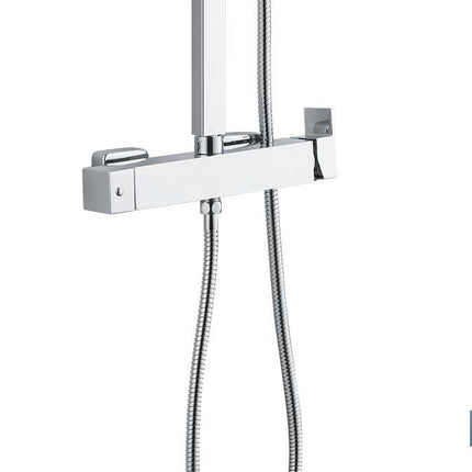 Columna de Ducha con Grifo Monomando | Diseño de Cabezal Cuadrado | Regulable en Altura