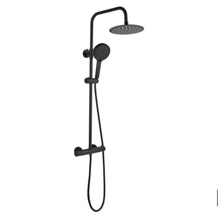 Columna de Ducha Extensible con Grifo Termostático | Grifería con acabado Negro Mate