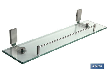 Estante de vidrio y acero inoxidable 304 satinado | Medida: 51,2 x 5,6 x 11,7 cm