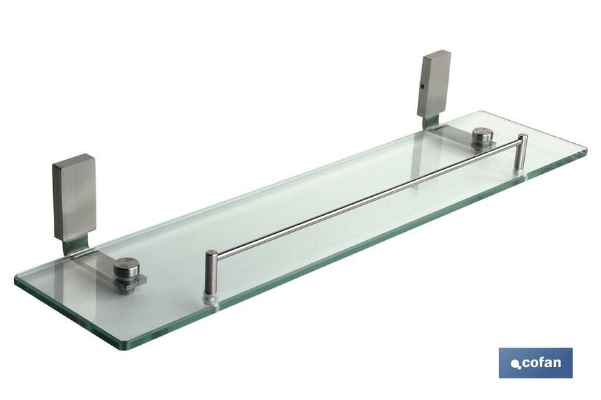 Estante de vidrio y acero inoxidable 304 satinado | Medida: 51,2 x 5,6 x 11,7 cm