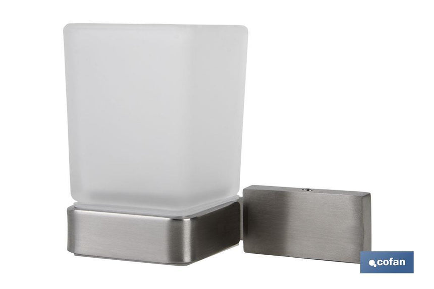 Portavasos en acero inoxidable 304 satinado | Medida: 14,8 x 9,2 x 9,8 cm