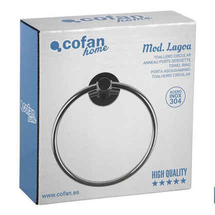 Toallero Circular de Acero Inoxidable 304 Brillo | Modelo Lagoa | Medida 18 x 1 x 65 cm