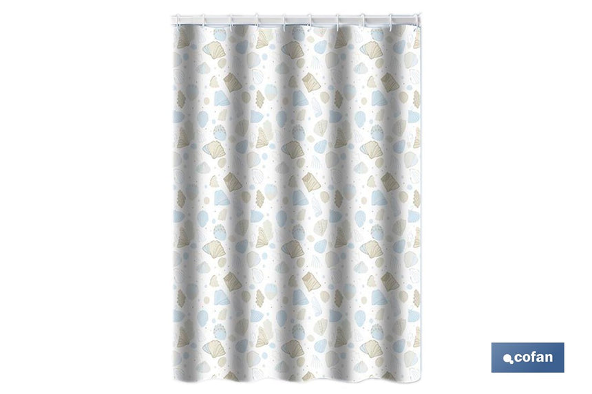 Cortina de baño impermeable con motivos marinos para ducha | Secado rápido, lavable, incluye anillas | Medidas: 220 x 200 cm