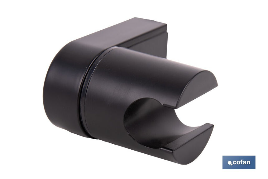 Soporte de ducha para pared | Material: ABS resistente | Soporte ajustable | Medidas: 4 x 6 x 6,5 cm | Disponible en acabado negro