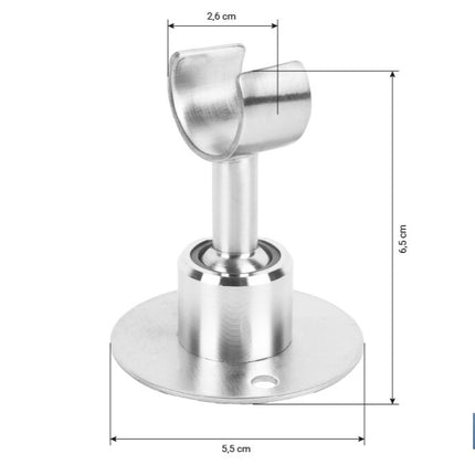 Soporte de ducha para pared | Material: acero inoxidable | Diámetro: 5,5 cm | Fácil instalación | Disponible en dos acabados diferentes