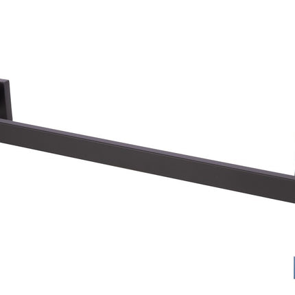 Toallero de baño negro mate | Material: acero inoxidable | Diseño cuadrado | Kit de fijación incluido | Medidas: 45 x 8 x 5,5 cm