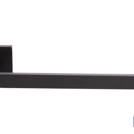 Toallero de baño negro mate | Material: acero inoxidable | Diseño cuadrado | Kit de fijación incluido | Medidas: 27 x 8 x 5,5 cm