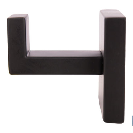 Percha negra mate | Material: acero inoxidable | Diseño cuadrado | Kit de fijación incluido | Medidas: 5,5 x 6 x 5,5 cm