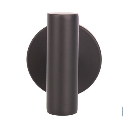 Percha negra mate | Material: acero inoxidable | Diseño redondo | Kit de fijación incluido | Medidas: 5 x 5 x 6 cm
