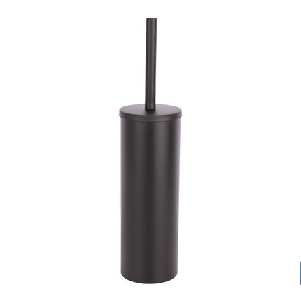 Escobillero de baño negro mate | Material: acero inoxidable | Diseño redondo | Medidas: 9,1 x 9,1 x 39 cm