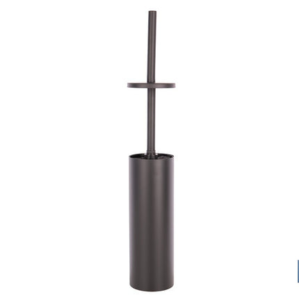 Escobillero de baño negro mate | Material: acero inoxidable | Diseño redondo | Medidas: 9,1 x 9,1 x 39 cm