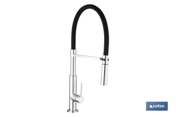 Grifo para Cocina Monomando | Tubo Flexible | Color Negro