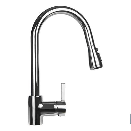 Grifo de Cocina Monomando con Ducha | Fabricado en Latón con Mando en Aleación de Zinc