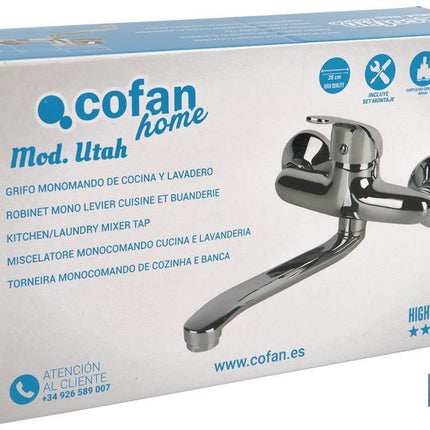 Grifo de Cocina y Lavadero Monomando | Fabricado en Latón con Acabado en Cromado