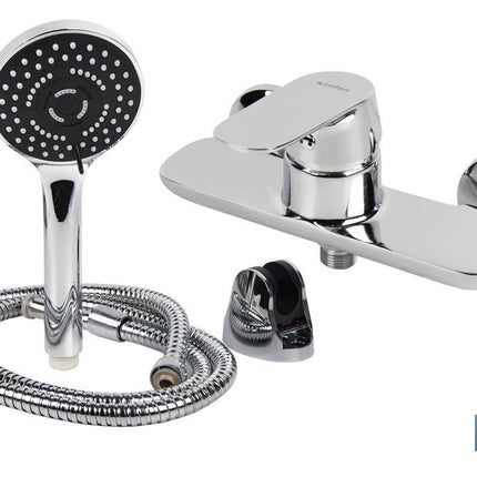Set de Ducha que incluye: Grifo Monomando para ducha, Soporte, Flexo y Mango | Mango de ducha con 5 funciones