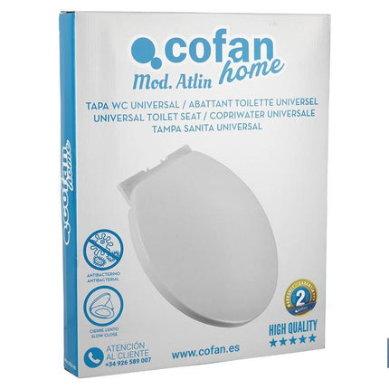 Tapa WC | Medidas 41.9 x 34.7 cm | Fabricada en Polipropileno Blanco