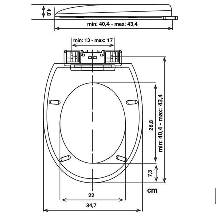Tapa WC | Medidas 41.9 x 34.7 cm | Fabricada en Polipropileno Blanco
