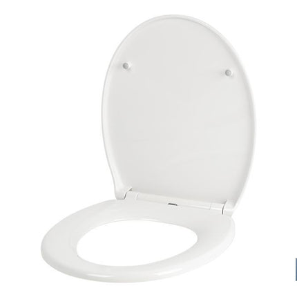 Tapa de WC | Con botón de liberación rápida | Forma oval | Material: polipropileno | Cierre lento y silencioso