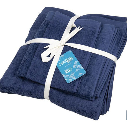 Juego de 3 toallas en color azul marino con 580 g/m2 | Gama Marín | Set de toallas 100 % de algodón