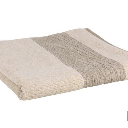Juego de 3 toallas de color nature con 600 g/m2 | Gama Alma | Set de toallas 95 % de algodón y 5 % de lino