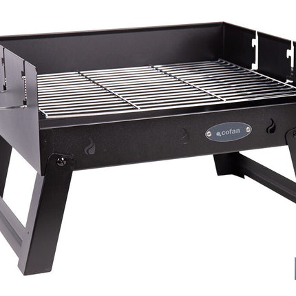 Barbacoa de carbón portátil plegable | Con parrilla cromada | Asas laterales | Compacta y fácil de transportar | Medidas: 45,5 x 34,5 x 31,5 cm