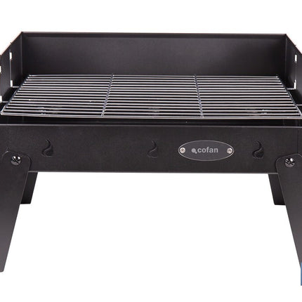 Barbacoa de carbón portátil plegable | Con parrilla cromada | Asas laterales | Compacta y fácil de transportar | Medidas: 45,5 x 34,5 x 31,5 cm