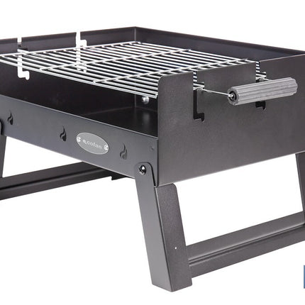 Barbacoa de carbón portátil plegable | Con parrilla cromada | Asas laterales | Compacta y fácil de transportar | Medidas: 45,5 x 34,5 x 31,5 cm