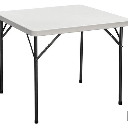 Mesa de catering plegable cuadrada portátil | Color blanco de 88 cm de lado | Mesa Multiusos