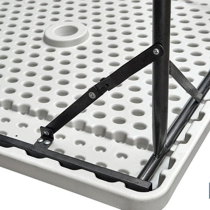 Mesa de catering plegable cuadrada portátil | Color blanco de 88 cm de lado | Mesa Multiusos