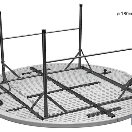 Mesa Redonda Plegable Blanca | Medida: 180 x 74 cm | Cierre Plegado por la Mitad