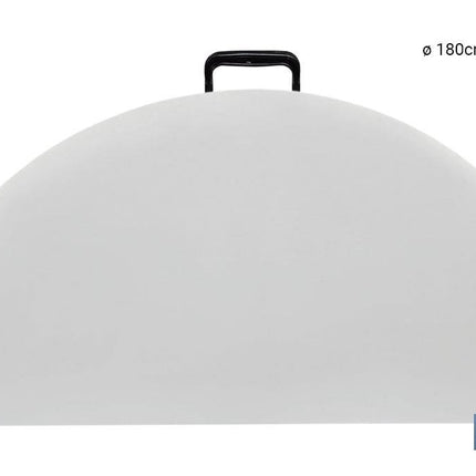 Mesa Redonda Plegable Blanca | Medida: 180 x 74 cm | Cierre Plegado por la Mitad