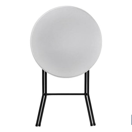 Mesa alta plegable redonda de color blanco | Adecuada para interior y exterior | Medidas: Ø 80 x 110 cm