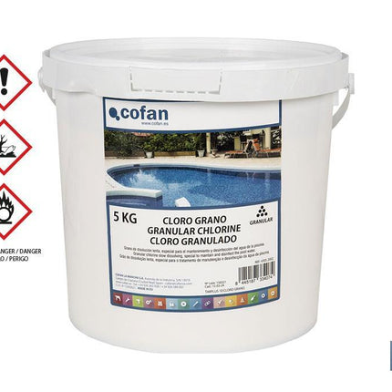 Cloro granulado para piscinas | Disolución lenta | Envases de 5 kilos