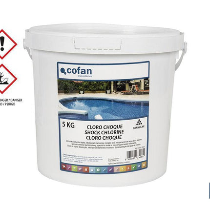 Cloro choque para piscinas | Granulado para disolver | Envases de 5 kilos