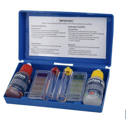 Kit con test de cloro y pH para piscinas | Medidor y analizador de agua