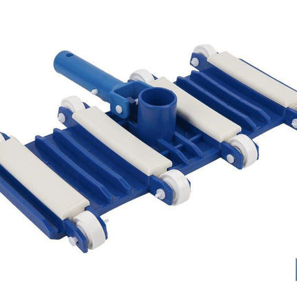 Limpiafondos Flexible para Piscinas con 8 Ruedas | Medidas de 33 x 18 cm y Mango de Ø 2,8 cm