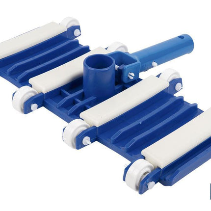 Limpiafondos Flexible para Piscinas con 8 Ruedas | Medidas de 33 x 18 cm y Mango de Ø 2,8 cm