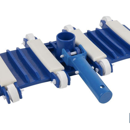 Limpiafondos Flexible para Piscinas con 8 Ruedas | Medidas de 33 x 18 cm y Mango de Ø 2,8 cm