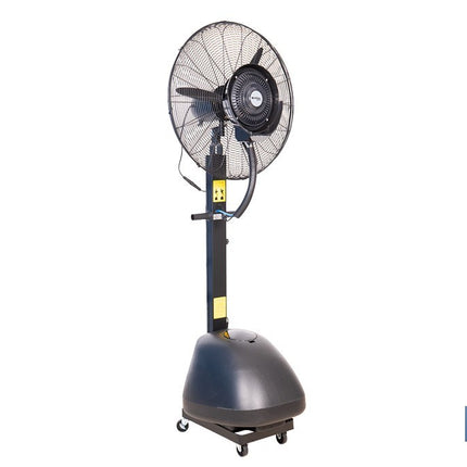 Ventilador industrial de pie con nebulizador | Depósito de 48 litros, 3 velocidades | Oscilación 90° y 3 aspas de aluminio